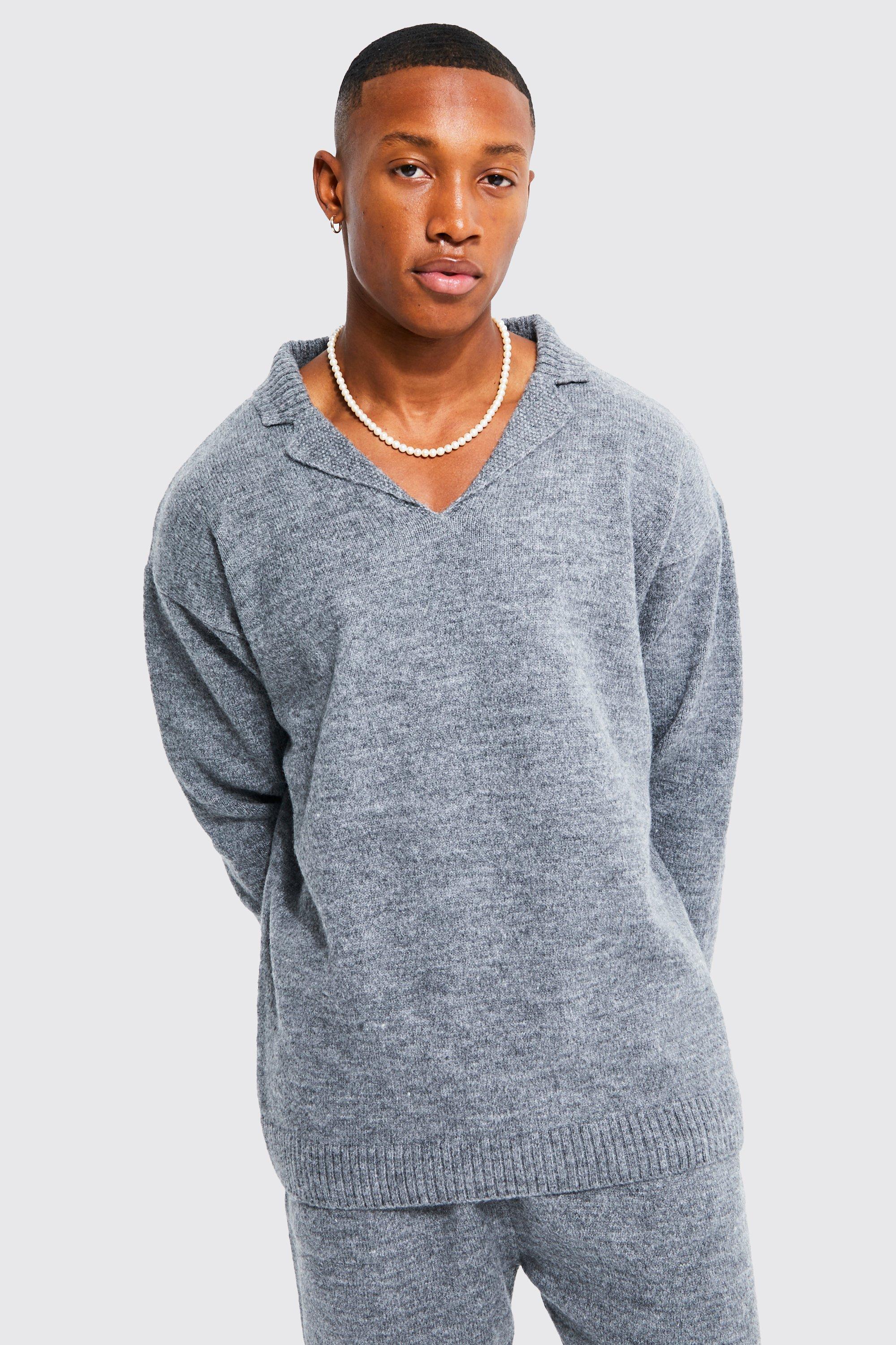 Grey hot sale knitted polo